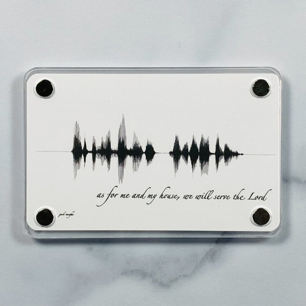 As For Me And My House Christian Fridge Magnet 2x3 Black White Acrylic Desk